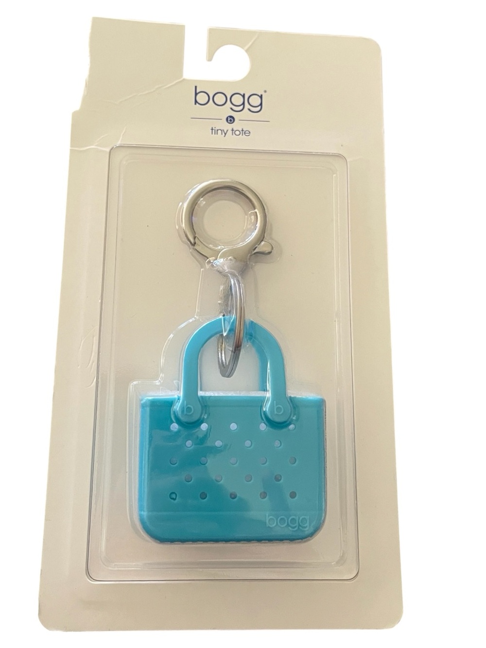 BOGG Bag Tiny Tote keychain & clip-on bag charm Bright Blue Teal - NWT**